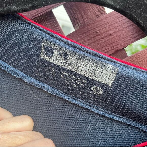 MLB True Fan Series Boston Red Sox Navy Red Button Down Jersey - Picture 5 of 7